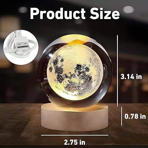 3D MOON Crystal Ball