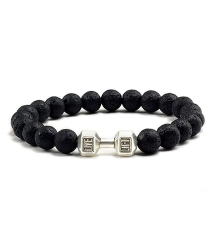 Lava Onyx Obsidian Semi Precious Stones Dumbbell